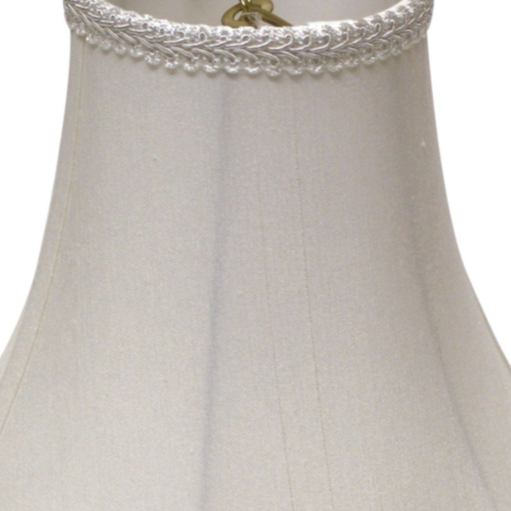 White Monay Shantung Silk Bell Lamp Shade HomeRoots