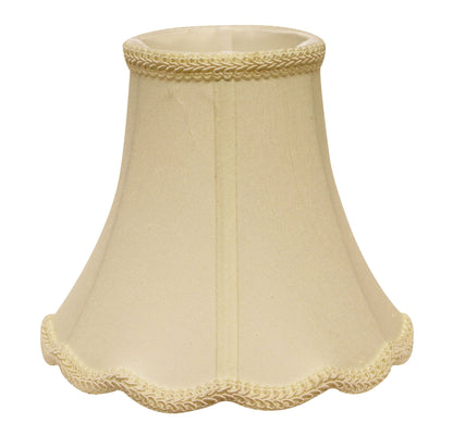 16" Ivory Slanted Scallop Bell Monay Shantung Lampshade