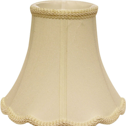 16" Ivory Slanted Scallop Bell Monay Shantung Lampshade