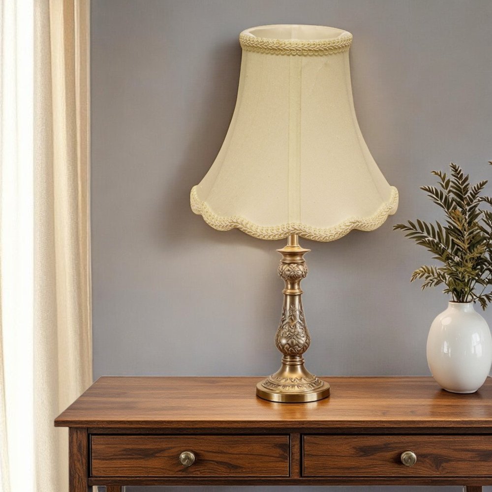 Ivory Monay Shantung Silk Bell Lamp Shade HomeRoots