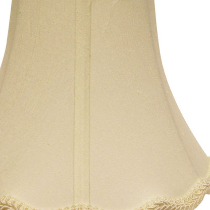 18" Ivory Slanted Scallop Bell Monay Shantung Lampshade