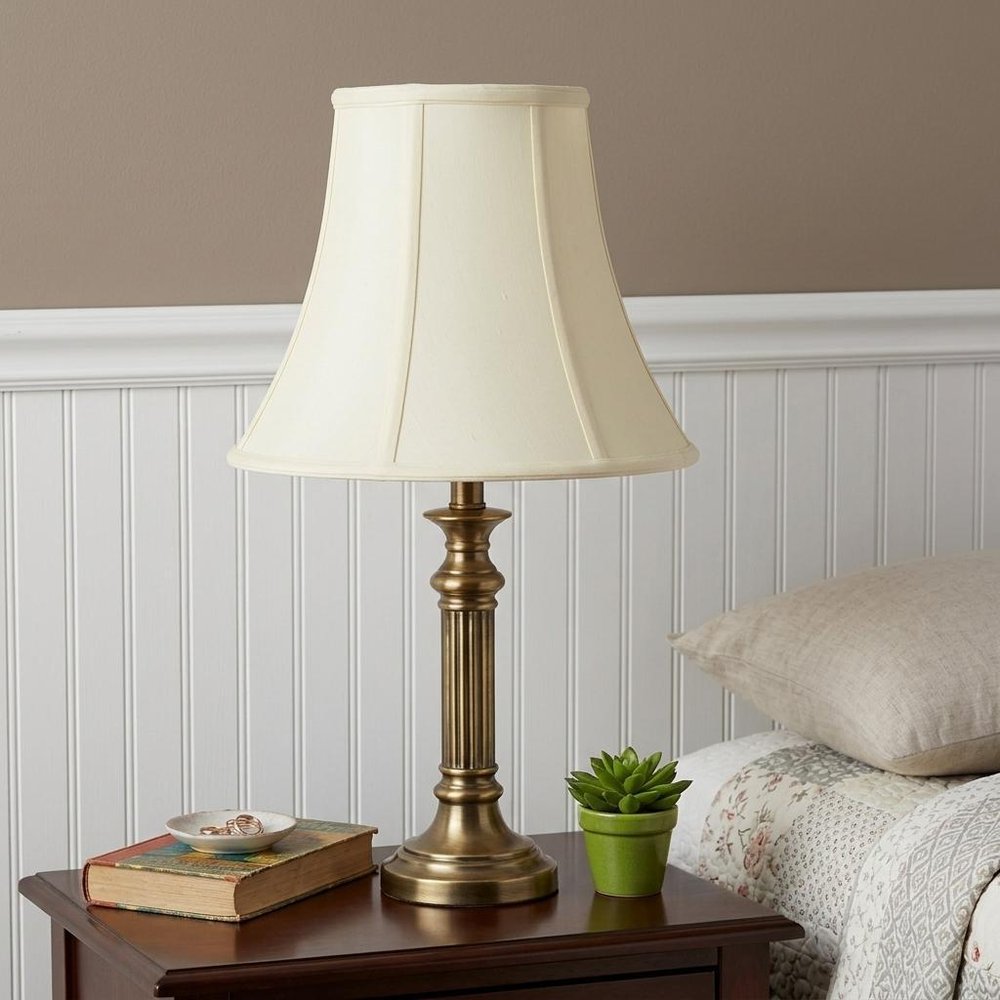 18" Ivory Premium Bell Monay Shantung Lampshade HomeRoots