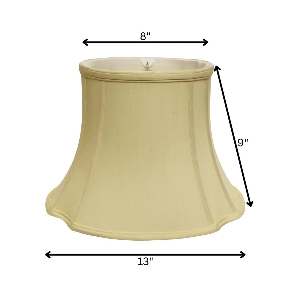 Antiqued White Monay Shantung Silk Oval Lamp Shade HomeRoots
