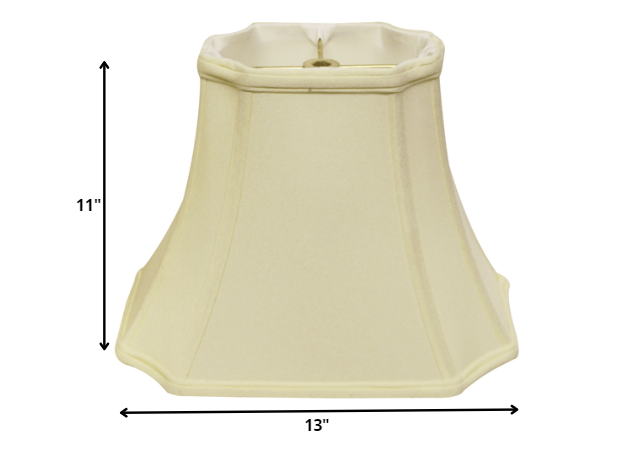 13" Ivory Inverted Rectangle Shantung Lampshade