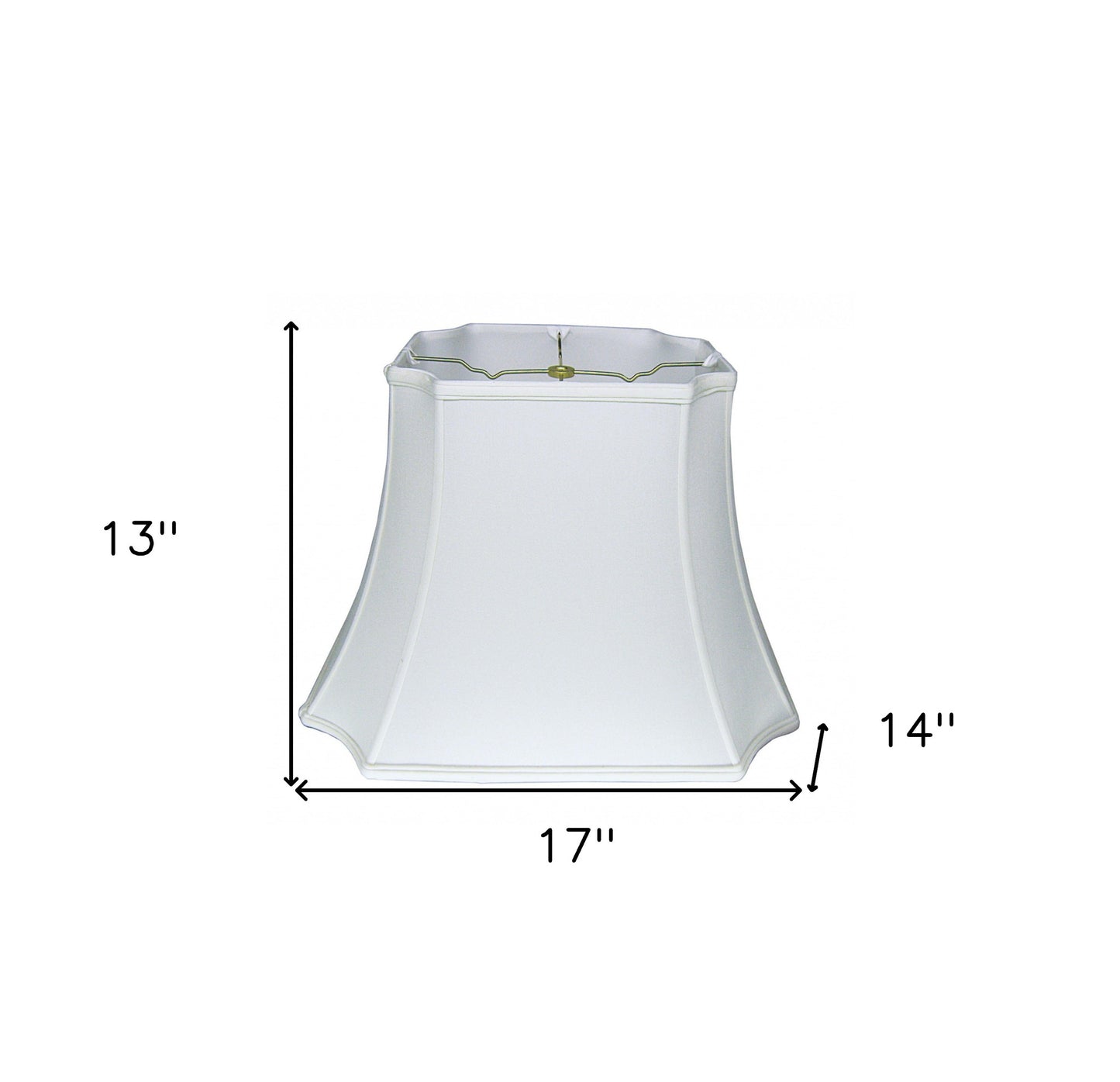 17" Snow Inverted Rectangle Shantung Lampshade