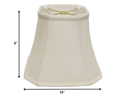 10" White Slanted Square Bell Monay Shantung Lampshade