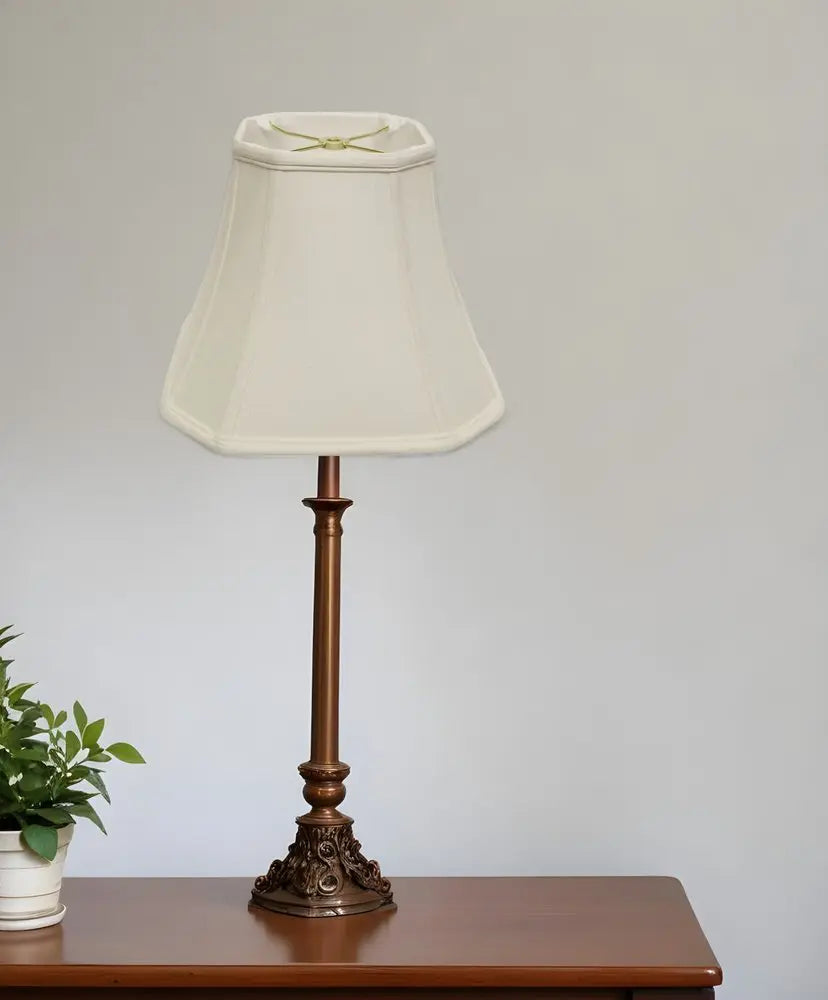 White Monay Shantung Silk Square Lamp Shade HomeRoots