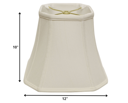 12" White Slanted Square Bell Monay Shantung Lampshade