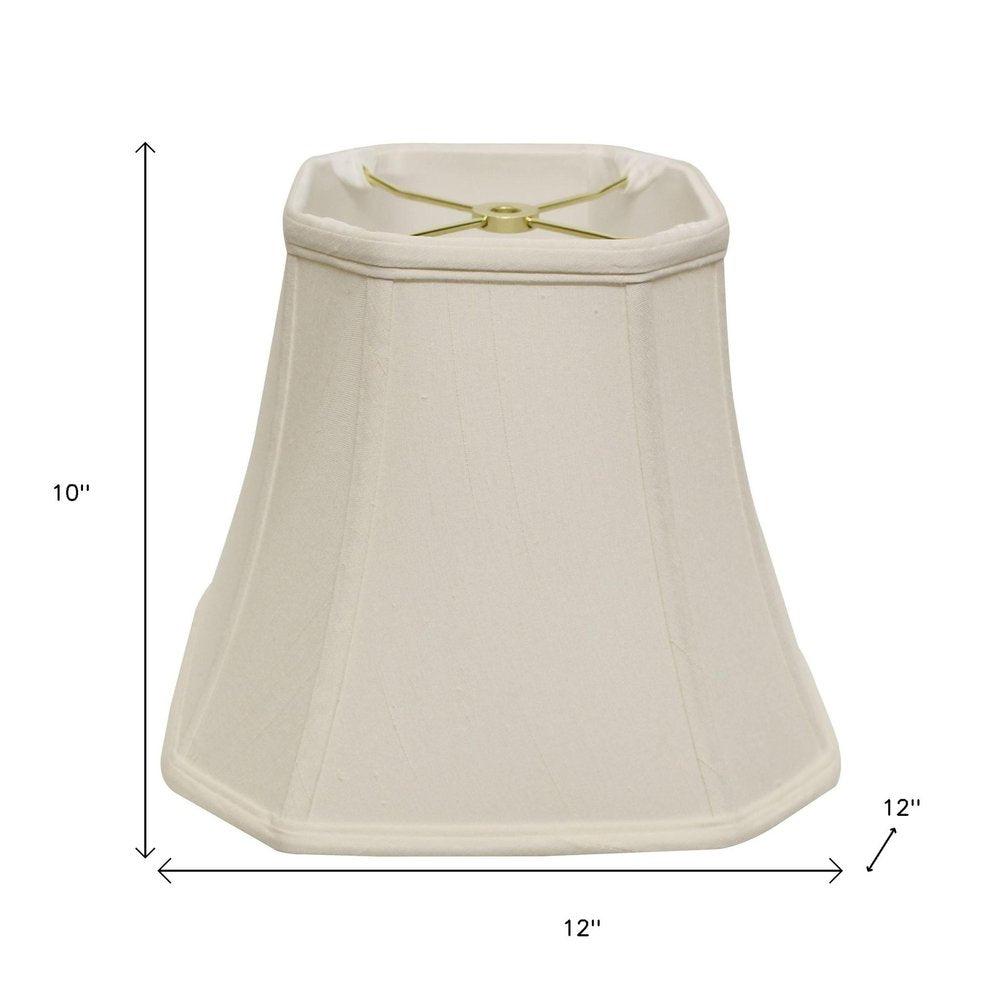 White Monay Shantung Silk Square Lamp Shade — view 5