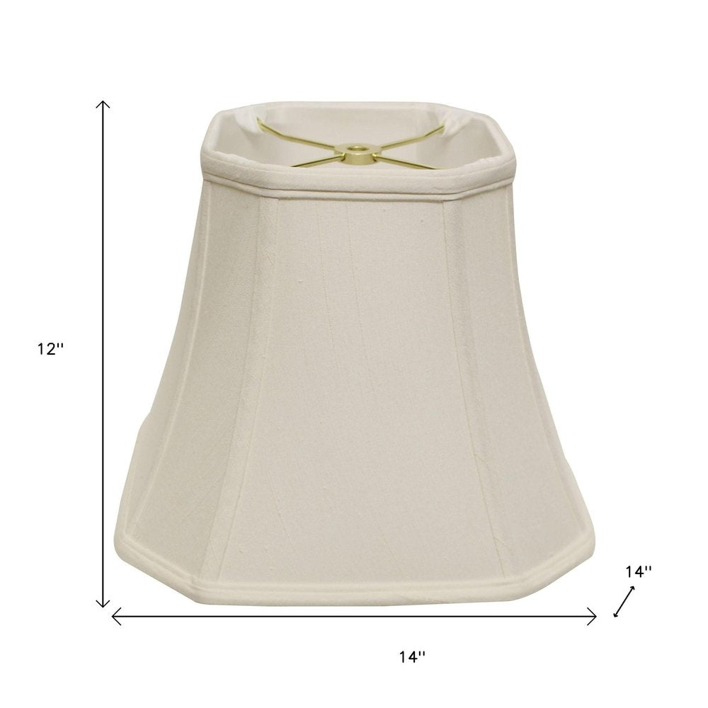 White Monay Shantung Silk Square Lamp Shade — view 6