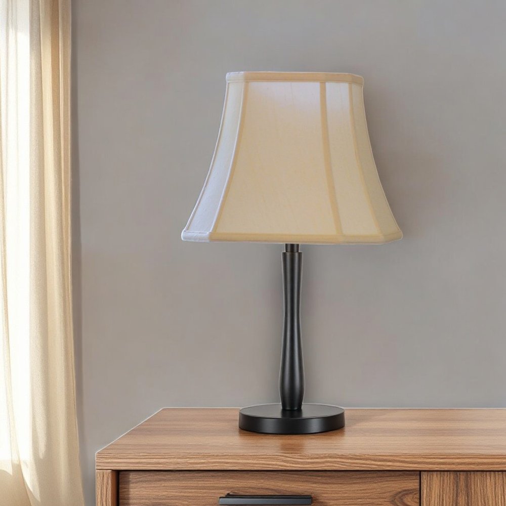Ivory Monay Shantung Silk Square Lamp Shade — view 5