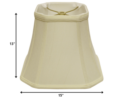 15" Ivory Slanted Square Bell Monay Shantung Lampshade