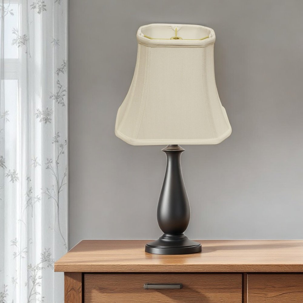 White Monay Shantung Silk Bell Lamp Shade HomeRoots