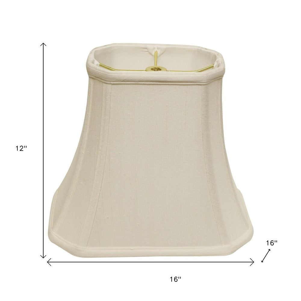 White Monay Shantung Silk Bell Lamp Shade — view 6