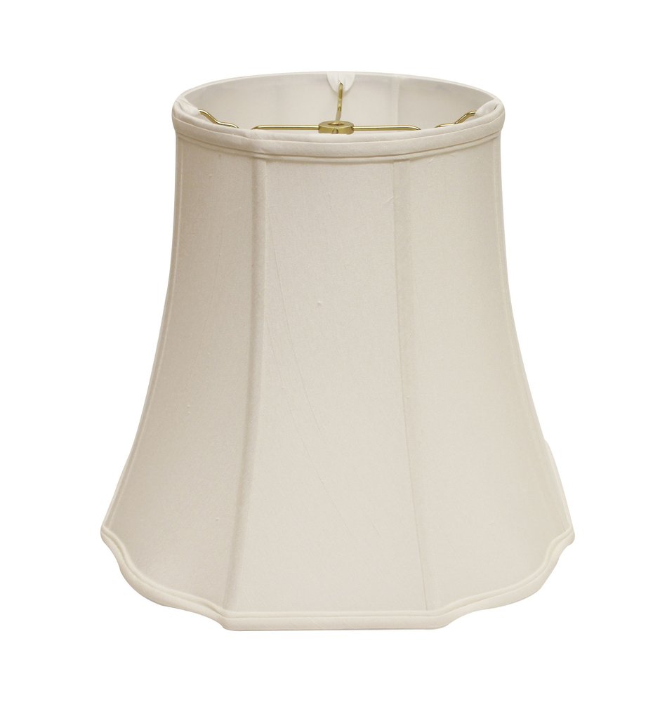White Monay Shantung Silk Bell Lamp Shade — view 3