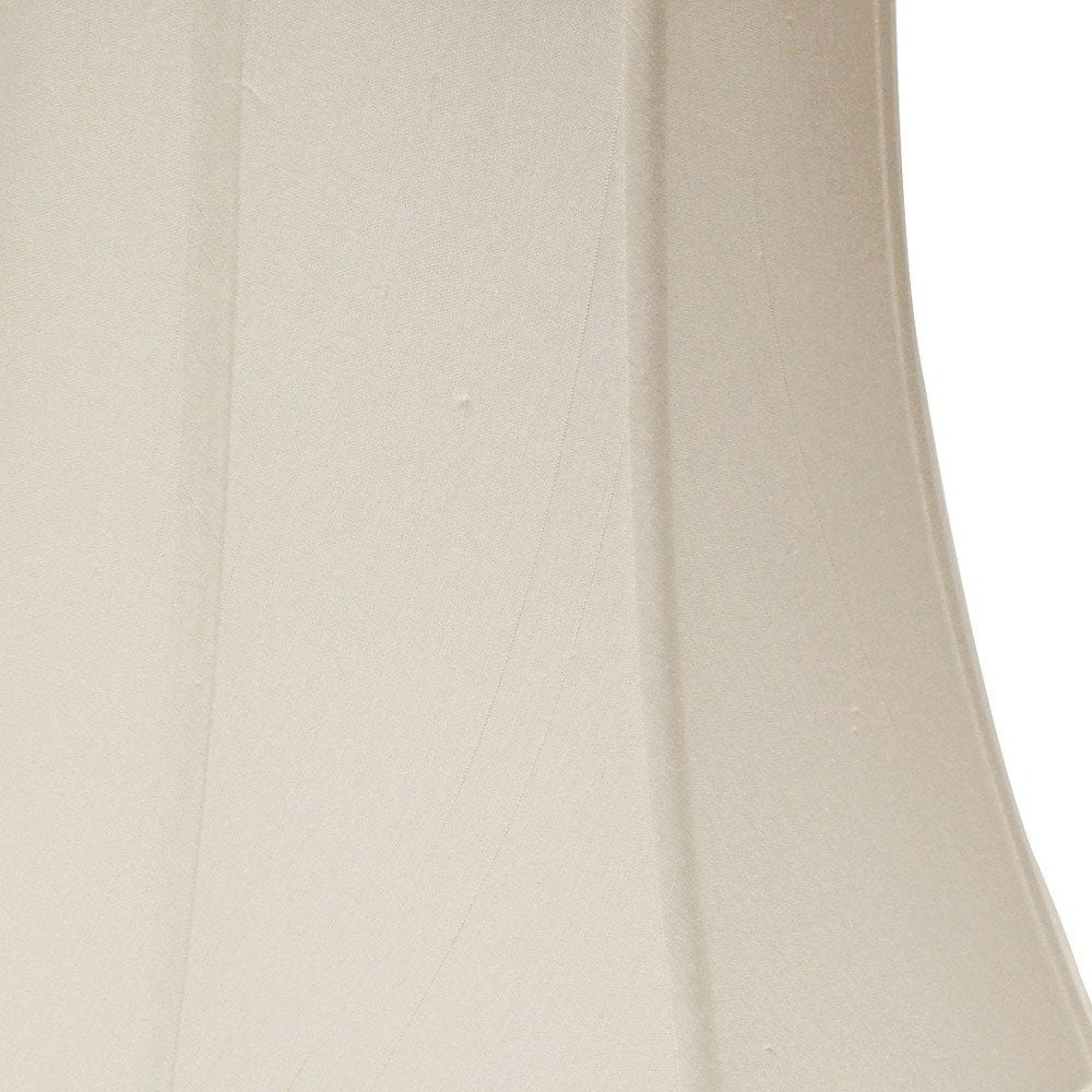 White Monay Shantung Silk Bell Lamp Shade HomeRoots