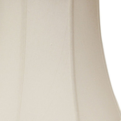 White Monay Shantung Silk Bell Lamp Shade HomeRoots
