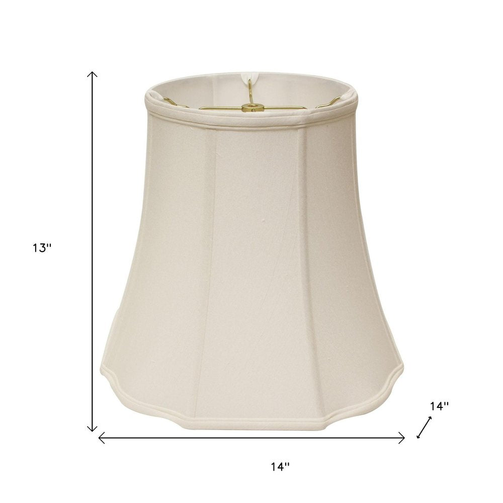 White Monay Shantung Silk Bell Lamp Shade HomeRoots