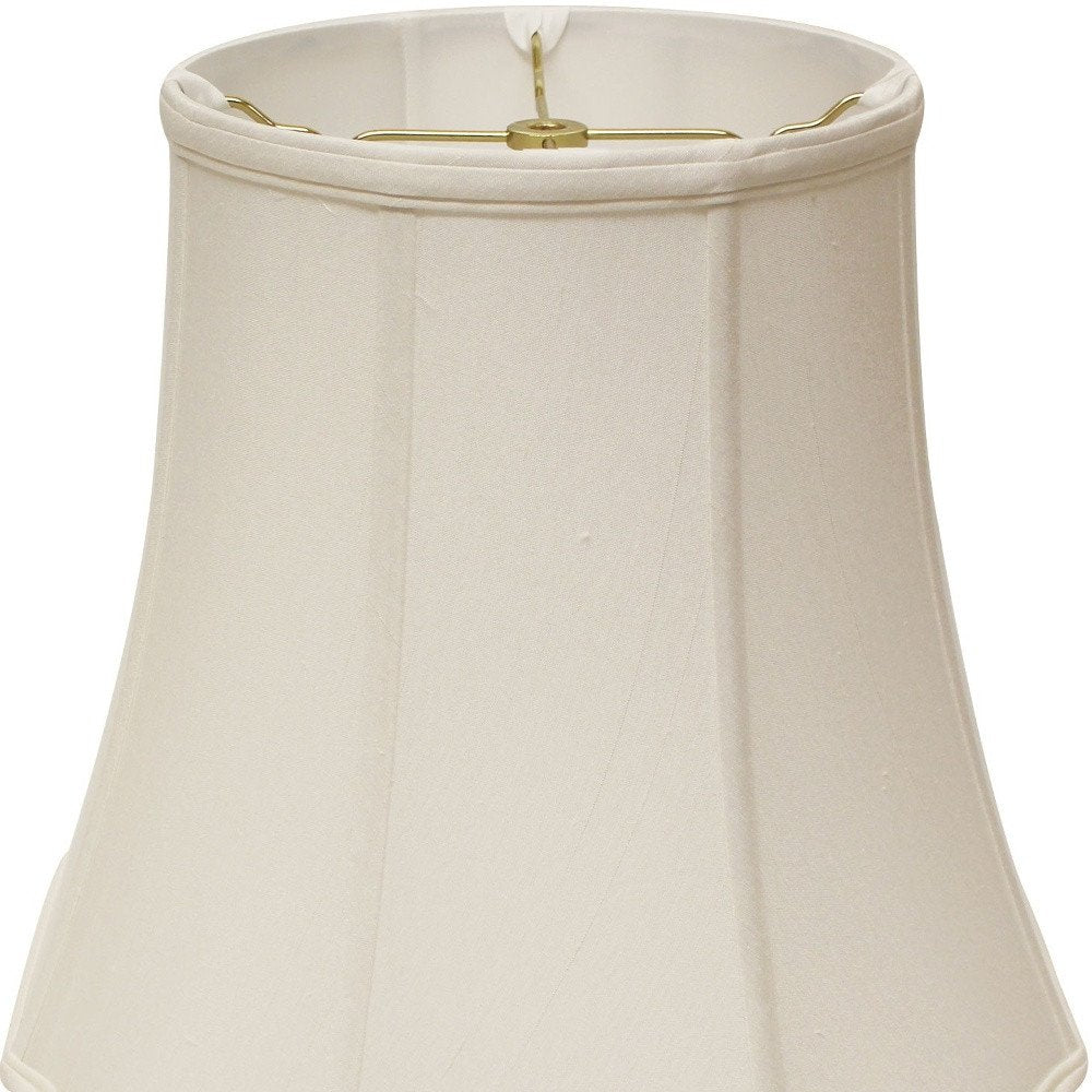 White Monay Shantung Silk Bell Lamp Shade — view 5