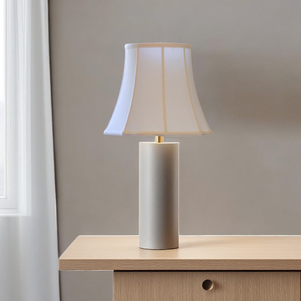 White Monay Shantung Silk Bell Lamp Shade HomeRoots