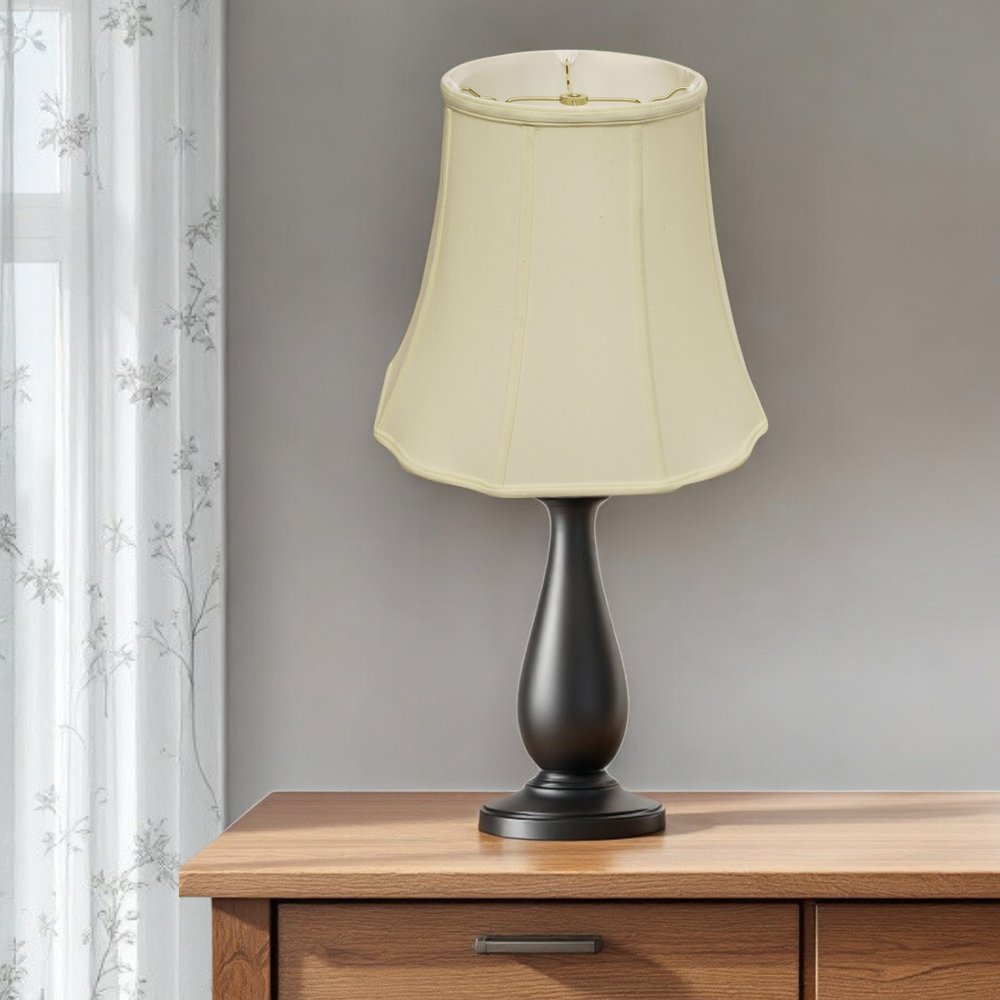 Ivory Monay Shantung Silk Bell Lamp Shade HomeRoots