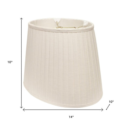 White Linen Pleated Oval Lamp Shade HomeRoots
