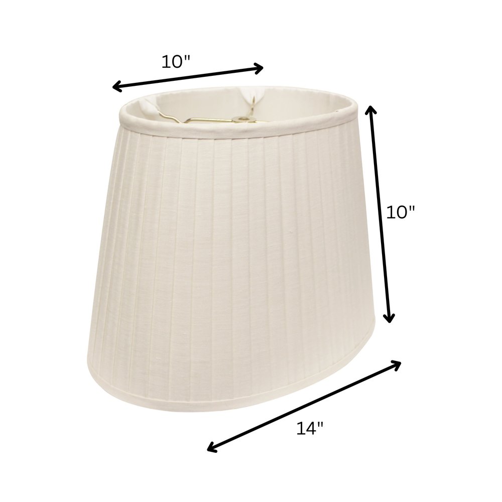 White Linen Pleated Oval Lamp Shade HomeRoots