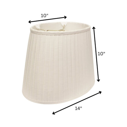 White Linen Pleated Oval Lamp Shade HomeRoots