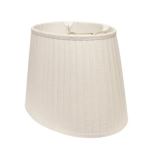 White Linen Pleated Oval Lamp Shade HomeRoots