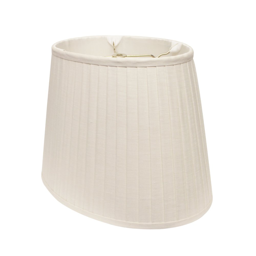 White Linen Pleated Oval Lamp Shade HomeRoots
