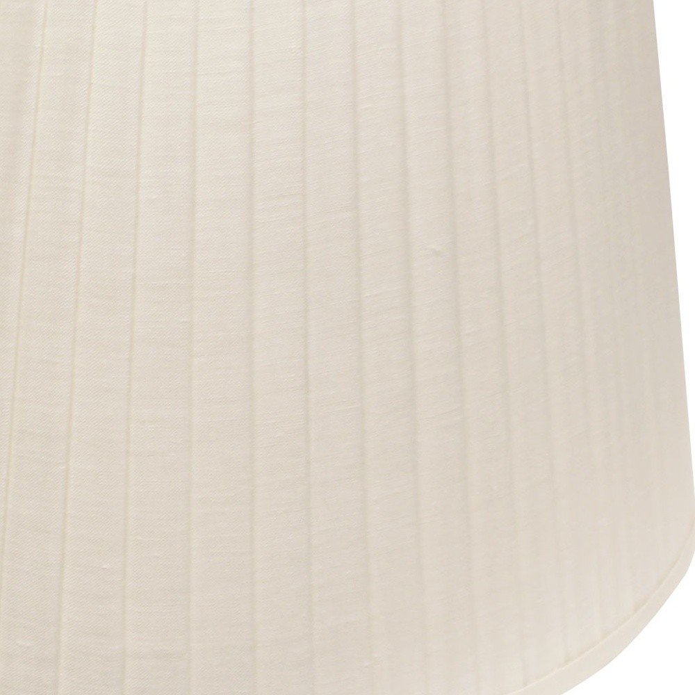 White Linen Pleated Oval Lamp Shade HomeRoots