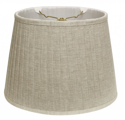 14" Cream Slanted Oval Paperback Linen Lampshade