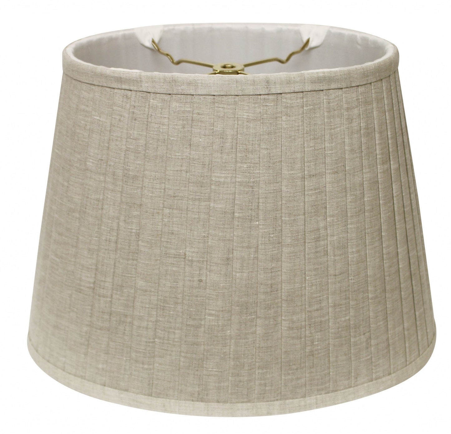 14" Cream Slanted Oval Paperback Linen Lampshade