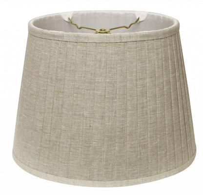 14" Cream Slanted Oval Paperback Linen Lampshade