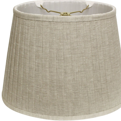 14" Cream Slanted Oval Paperback Linen Lampshade