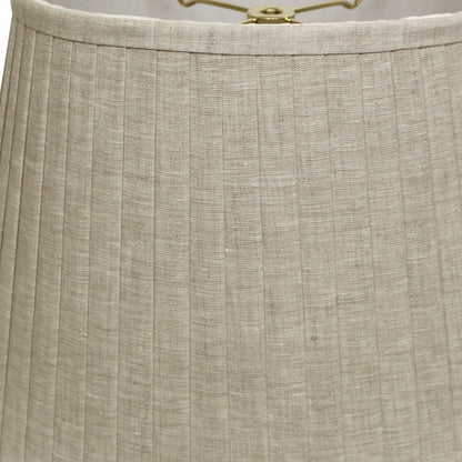 14" Cream Slanted Oval Paperback Linen Lampshade