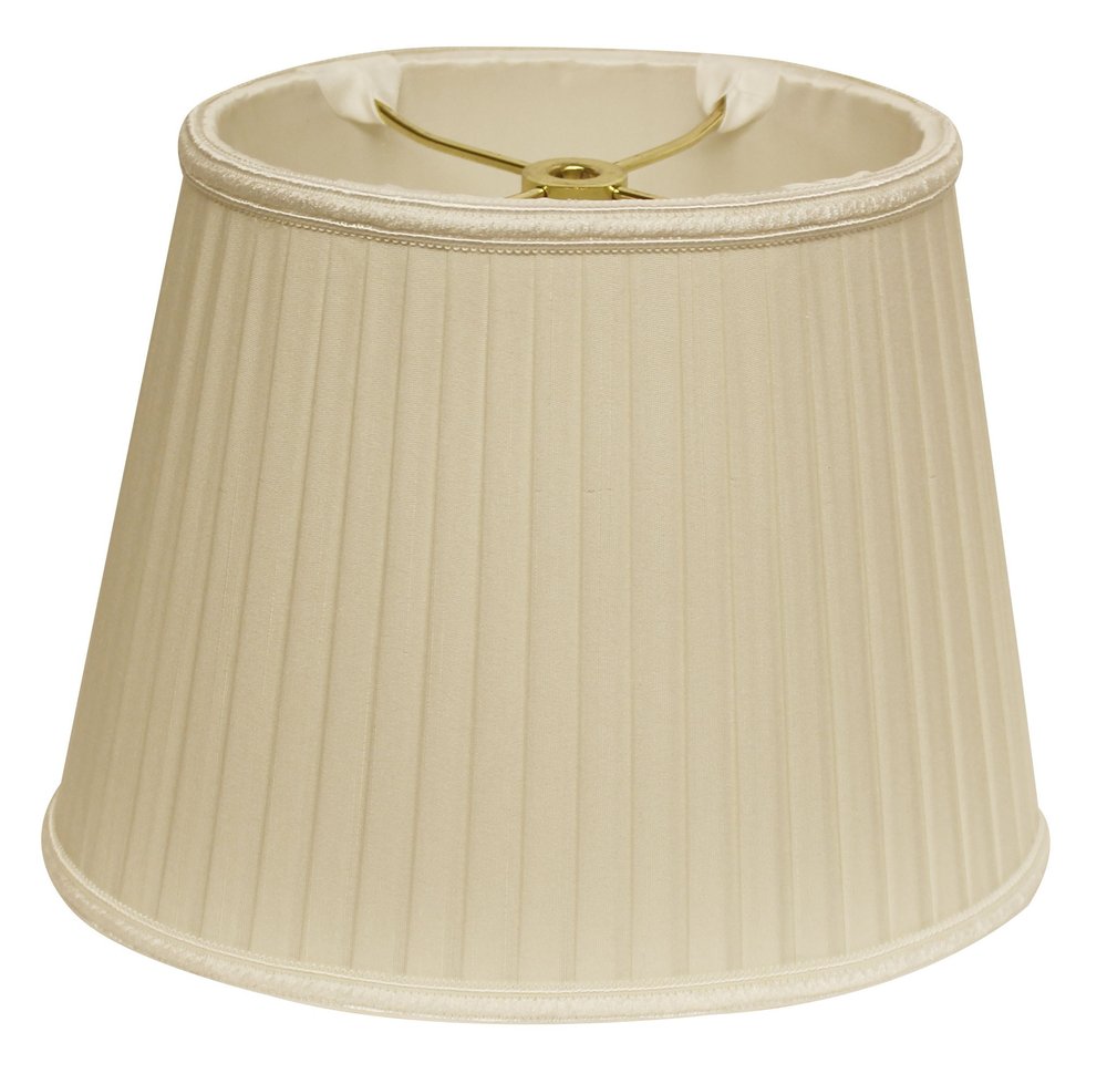 Ivory Shantung Silk Pleated Oval Lamp Shade HomeRoots