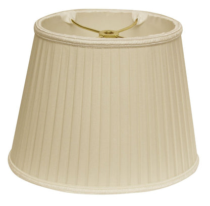 Ivory Shantung Silk Pleated Oval Lamp Shade HomeRoots