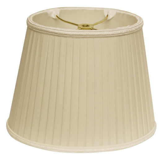 Ivory Shantung Silk Pleated Oval Lamp Shade HomeRoots