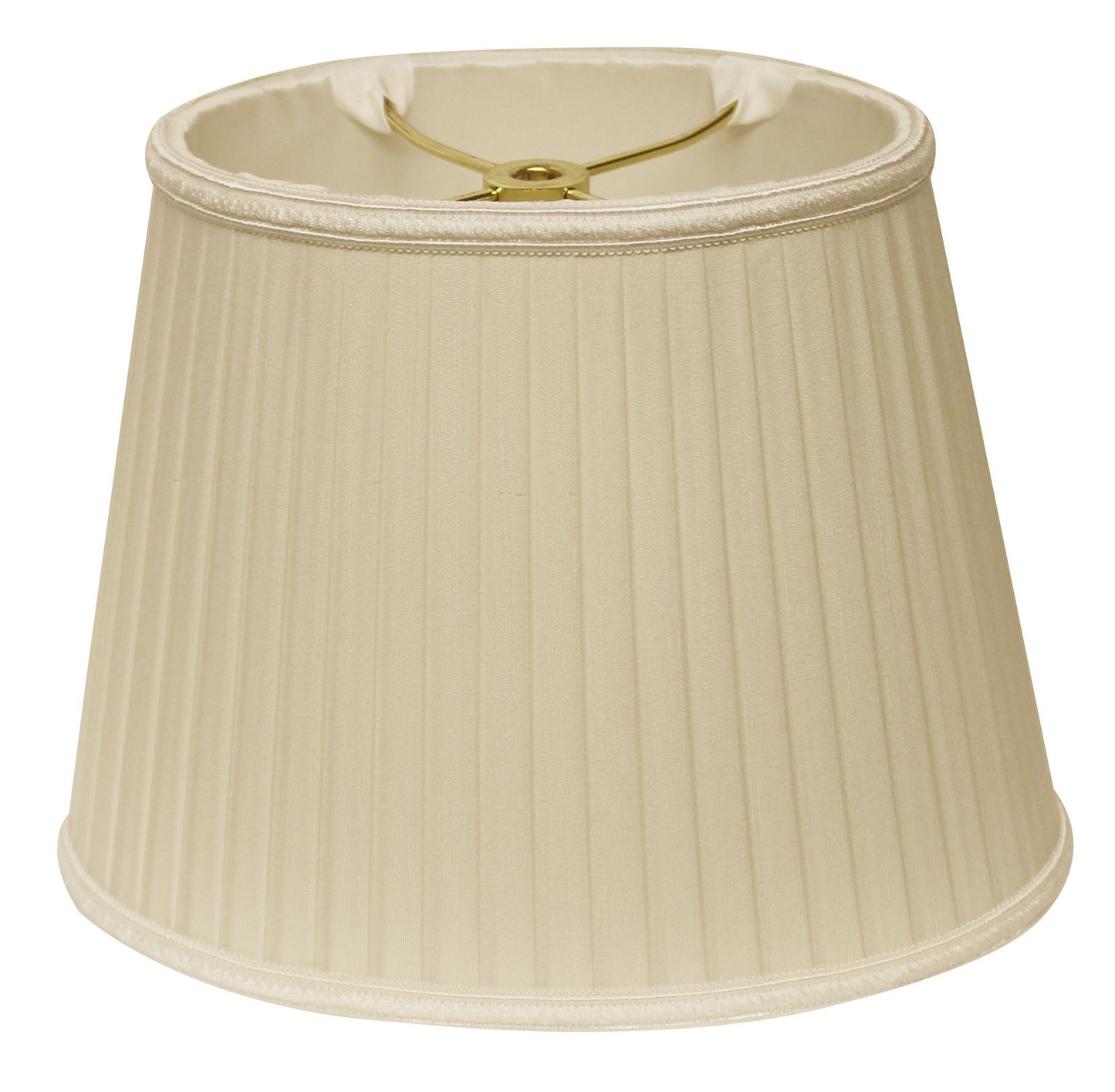 10" Ivory Oval Side Pleat Shantung Lampshade