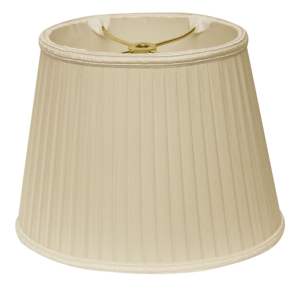 Ivory Shantung Silk Pleated Oval Lamp Shade HomeRoots