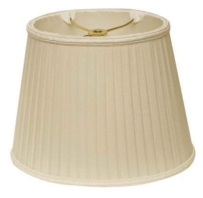 Ivory Shantung Silk Pleated Oval Lamp Shade HomeRoots