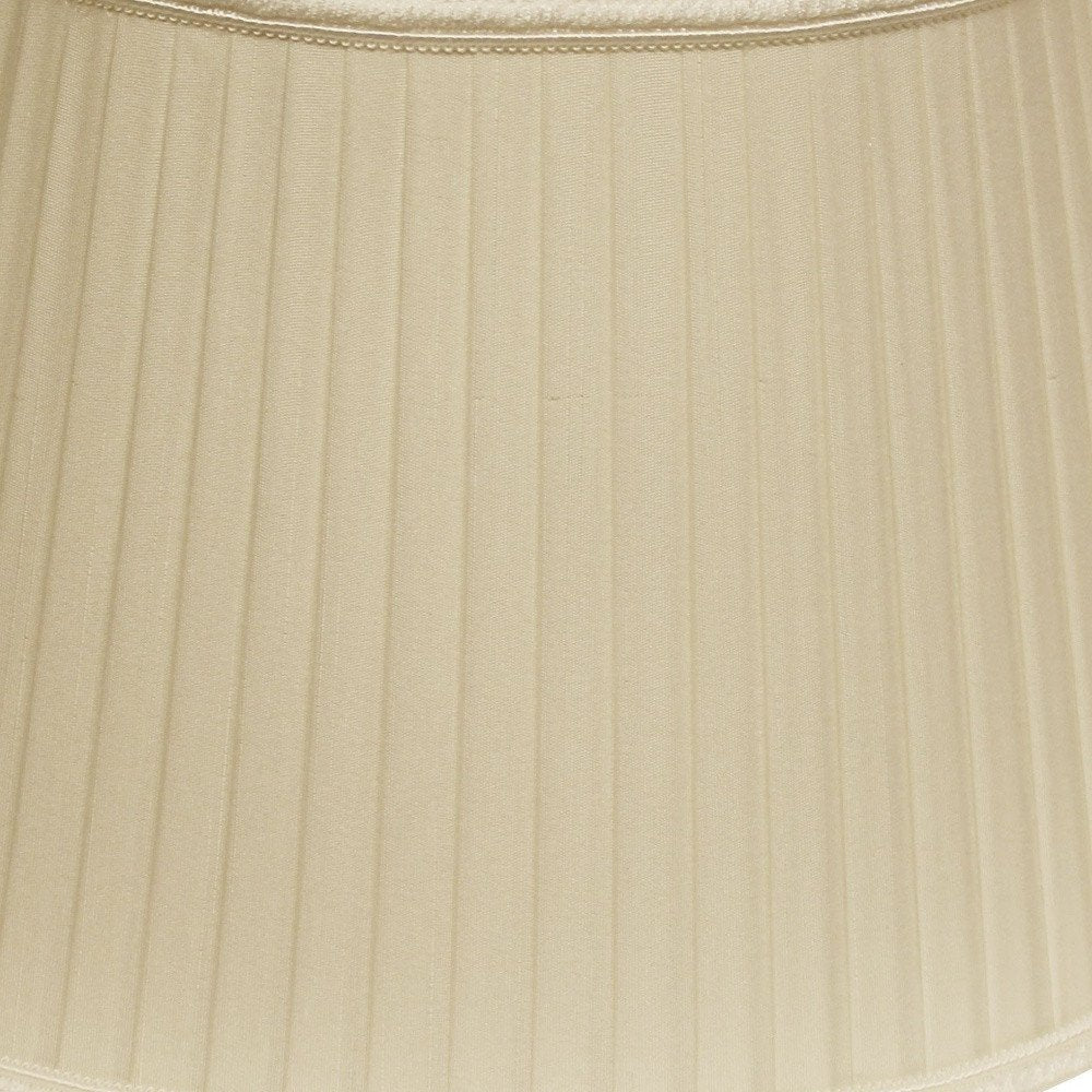 Ivory Shantung Silk Pleated Oval Lamp Shade HomeRoots