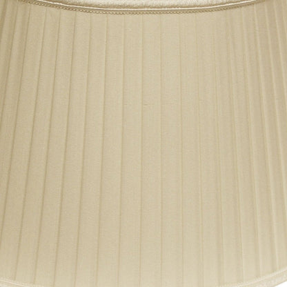 Ivory Shantung Silk Pleated Oval Lamp Shade HomeRoots