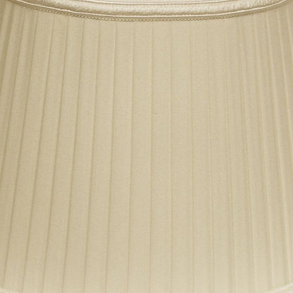 Ivory Shantung Silk Pleated Oval Lamp Shade HomeRoots