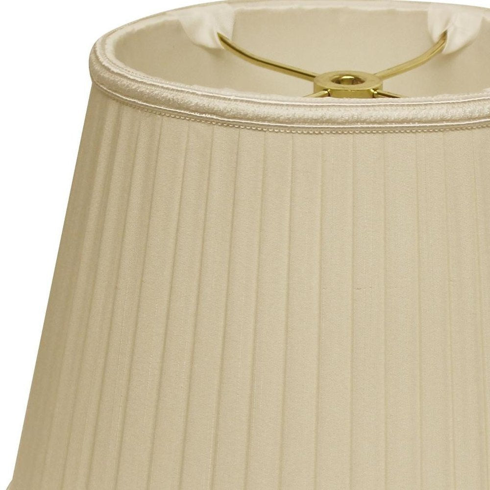 Ivory Shantung Silk Pleated Oval Lamp Shade HomeRoots