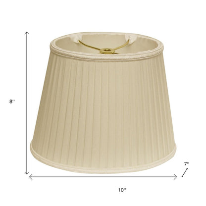 Ivory Shantung Silk Pleated Oval Lamp Shade HomeRoots