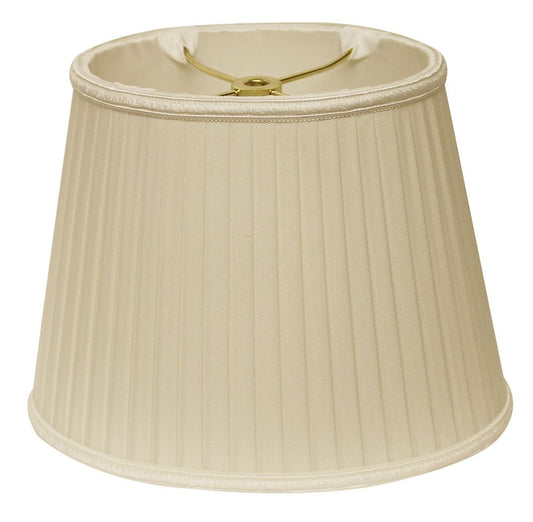 Ivory Shantung Silk Pleated Oval Lamp Shade HomeRoots