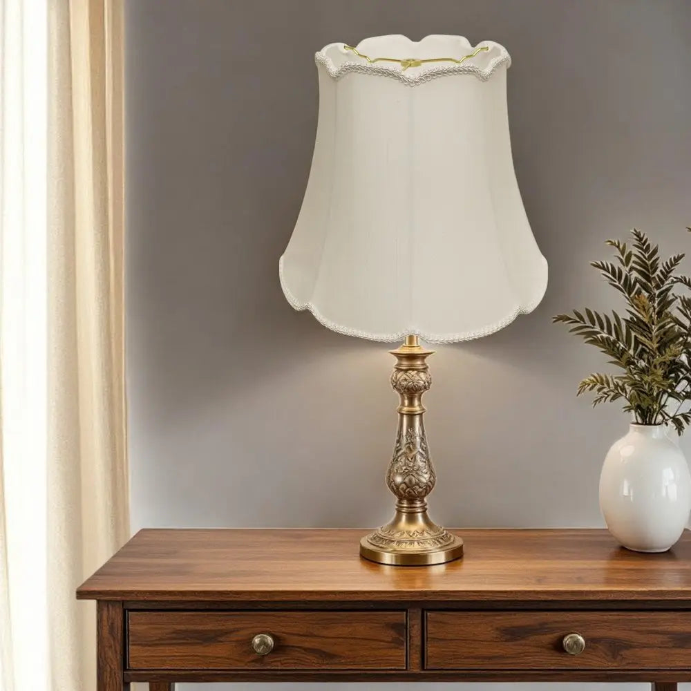 White Monay Shantung Silk Empire Lamp Shade HomeRoots