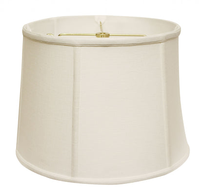 13" White Throwback Drum Linen Lampshade